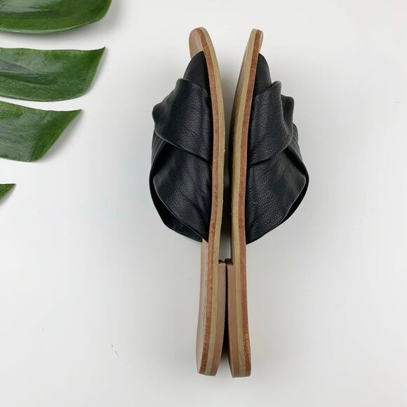 Free People Rio Vista Slides Sandals Black Leather Slip On Women's 39 US 8.5 - Picture 7 of 10